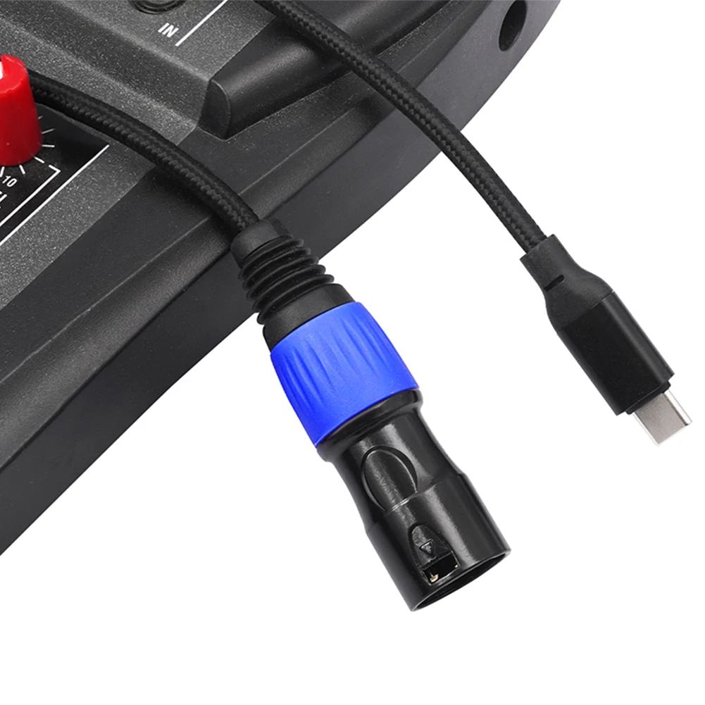 USB Type C To XLR Male Output Cable Plug and Play Type C To XLR Male Aux Audio Cable for Amplifier Speaker Mixer Console