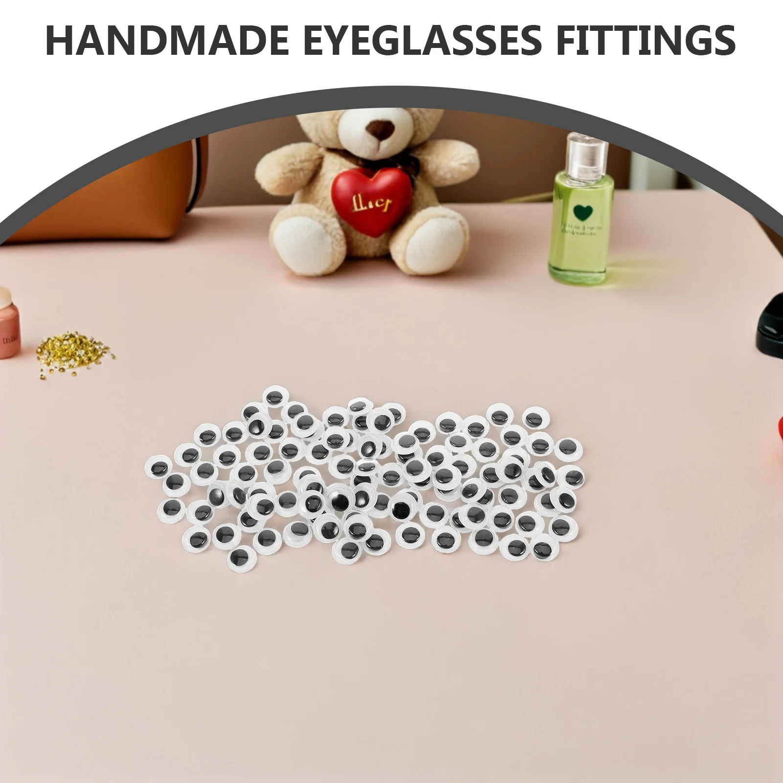 100 olhos plásticos redondos dos pces 12mm para globos oculares autoadesivos móveis artesanais suprimentos de artesanato criativo para animais de pelúcia e