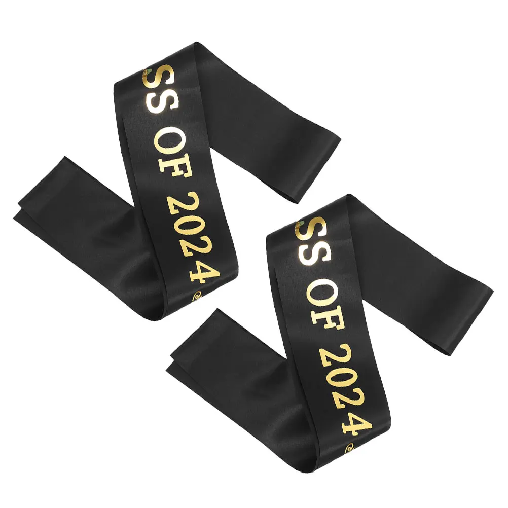 

2 Pcs Graduation Party Straps Neck Sash Homecoming Shoulder Delicate for Graduated High School Belt