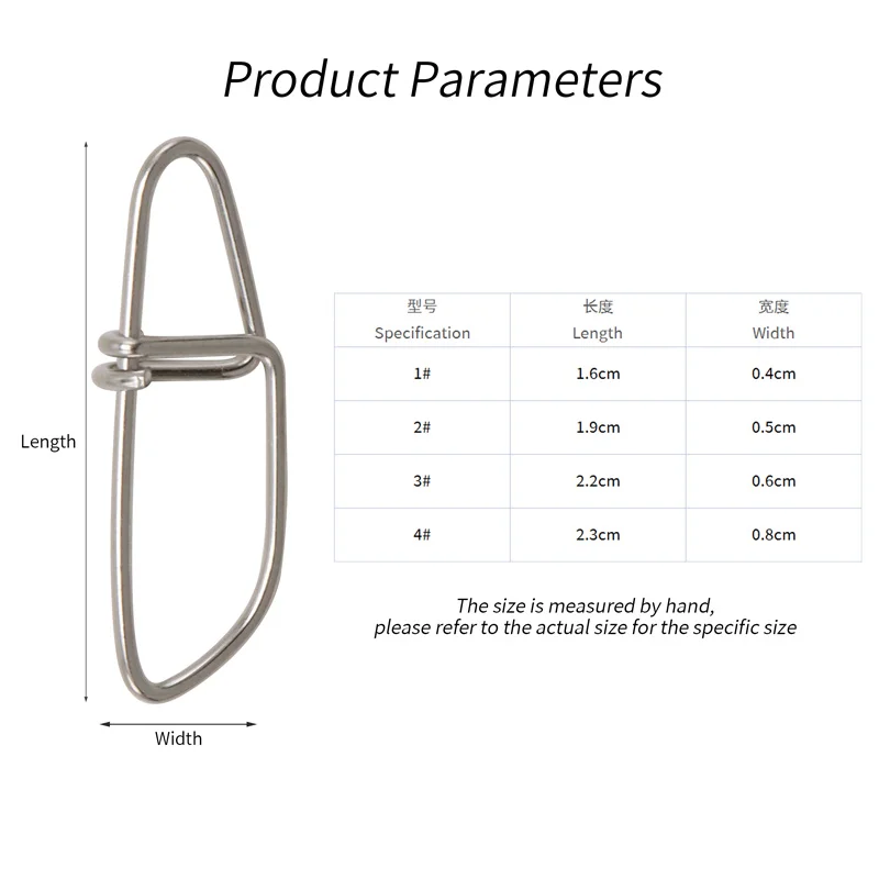 ZYZHE Fishing Snap Stainless Steel Anticorrosive Wear-resistant Fishing Accessories Fishing Swivel Hooks Line Clip Lock Tackle
