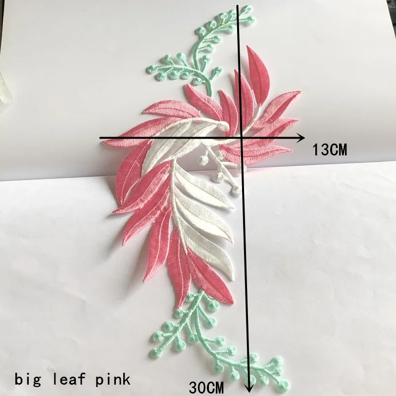 1PCS High Quality Design Dressess With Leaf Applique Clothing Thermoadhesive Patches Embroidery Patch Flower Leaves For Dress