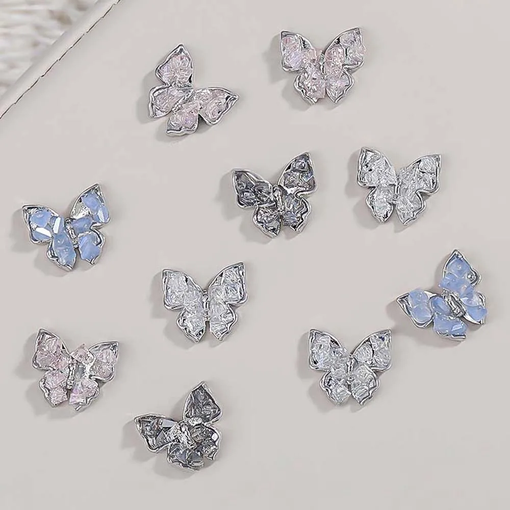 4Pcs/set Nail Art Supplies Butterfly Nail Decorations DIY Nail Art Drills Alloy Nail Charms Butterfly Nail Accessories