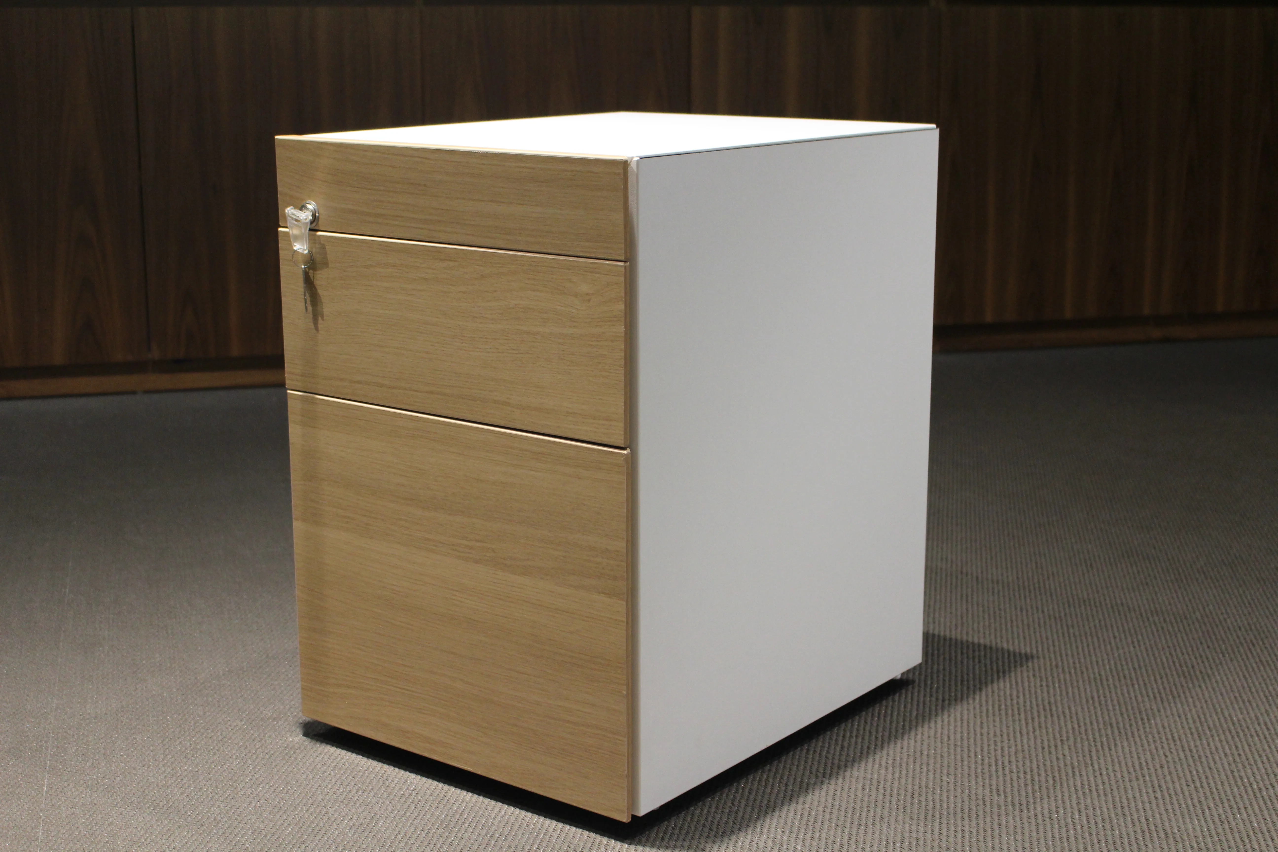 Office Filing Cabinet Wood Office Drawer Cabinet Movable Three Drawer Office Cabinet With Door