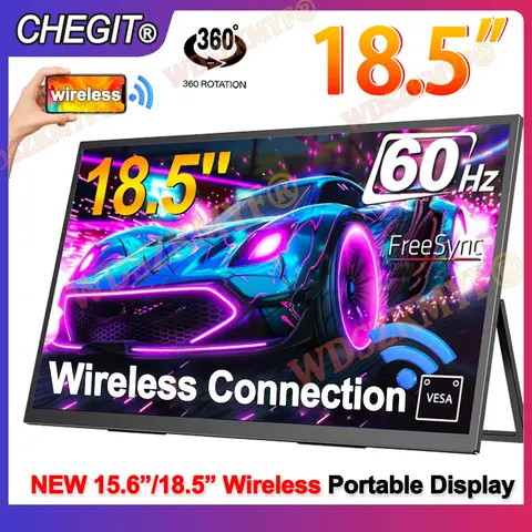 무선 18. 5인치 15.6인치 휴대용 모니터 WIFI 지원, 휴대폰 미러링, 노트북 Miracast, Xbox PS4 / 5 Switch용 무선 18. 5인치 15.6인치 휴대용 모니터 WIFI 지원, 휴대폰 미러링, 노트북 Miracast, Xbox PS4 / 5 Switch용