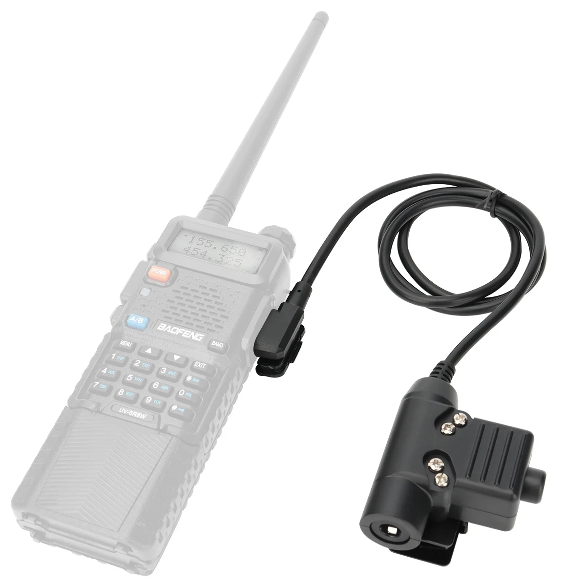 ABBREE Tactical U94 PTT Cable Headset 2 Pin K Adapter for BAOFENG UV-5R UV-5RH UV-32 UV-21 PRO Quansheng UV-K5 8 Walkie Talkie
