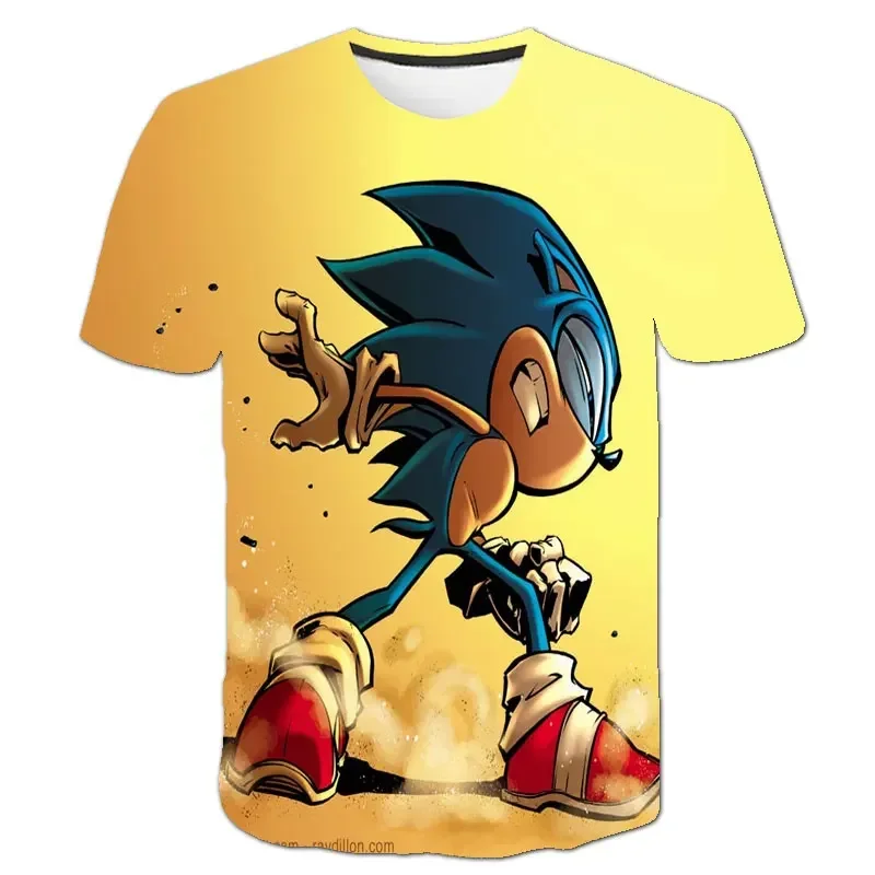 T-shirt manches courtes à séchage rapide, imprimé en 3D, Sonic The Hedgehog, pour adolescents et garçons, été 2025
