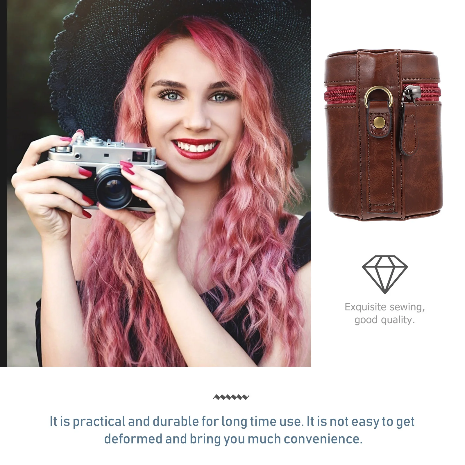 حقيبة عدسة محمولة عالية الجودة من نسيج البولي يوريثان، أداء قوي مضاد للصدمات ومقاوم للماء يناسب معظم العدسات سهلة الاستخدام #2