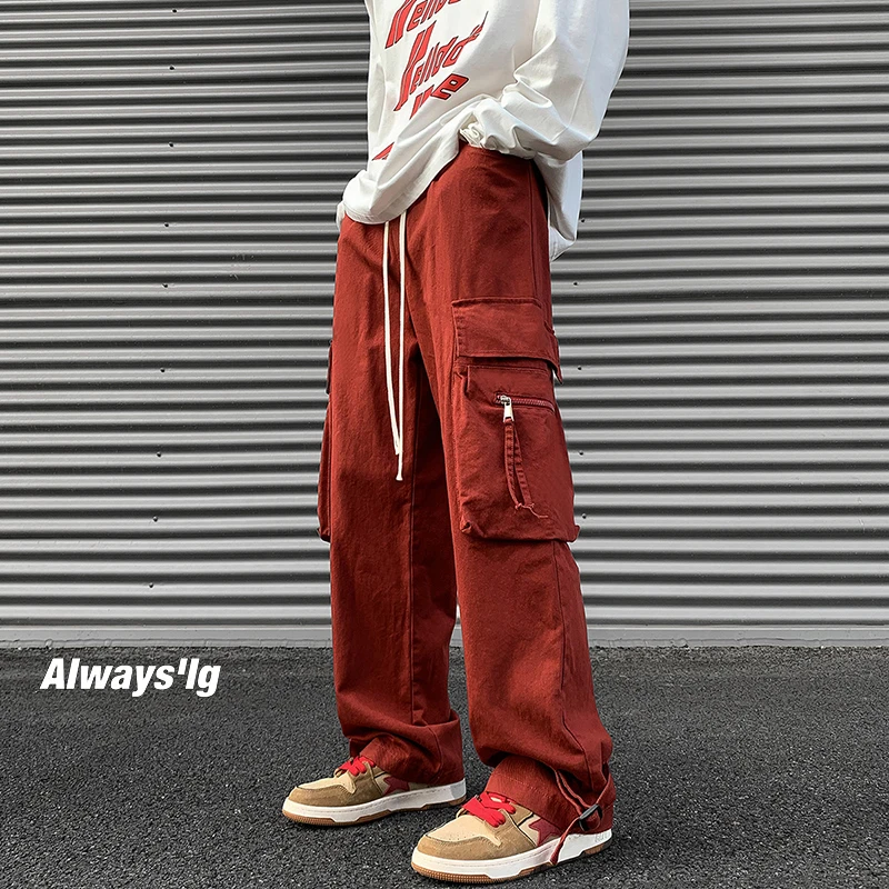

Loose Wide Leg Men's Workwear Pants Autumn New Sle Casual Straight Leg Long Trousers American High Street Vibe Youth Faion