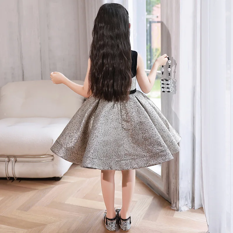 2023 Baby Girl Dress Luxury Vintage Party Dresses for Girls Kids Elegant Sequined Ball Gown for Banquet Children Formal Evening