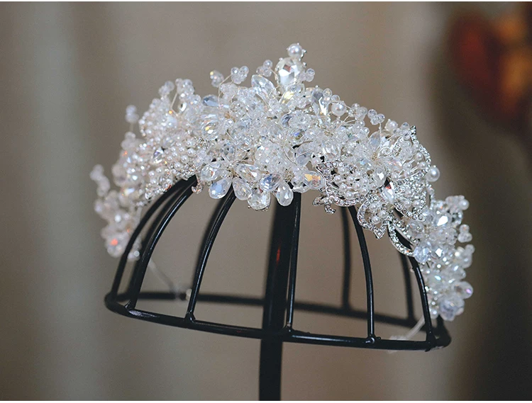 CC Crowns for Women Wedding Hair Accessories Bridal Headpiece Engagement Jewelry 100% Crystal Beads Diadem Headbands Gift AN048