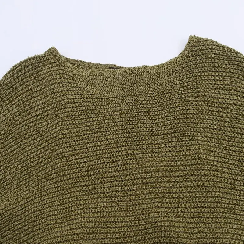 2025 Herbst Neue Ankunft frauen ort Sve Gestrickte Pullover One oulder Spleißen Design Faionable Casual Sle für Damen