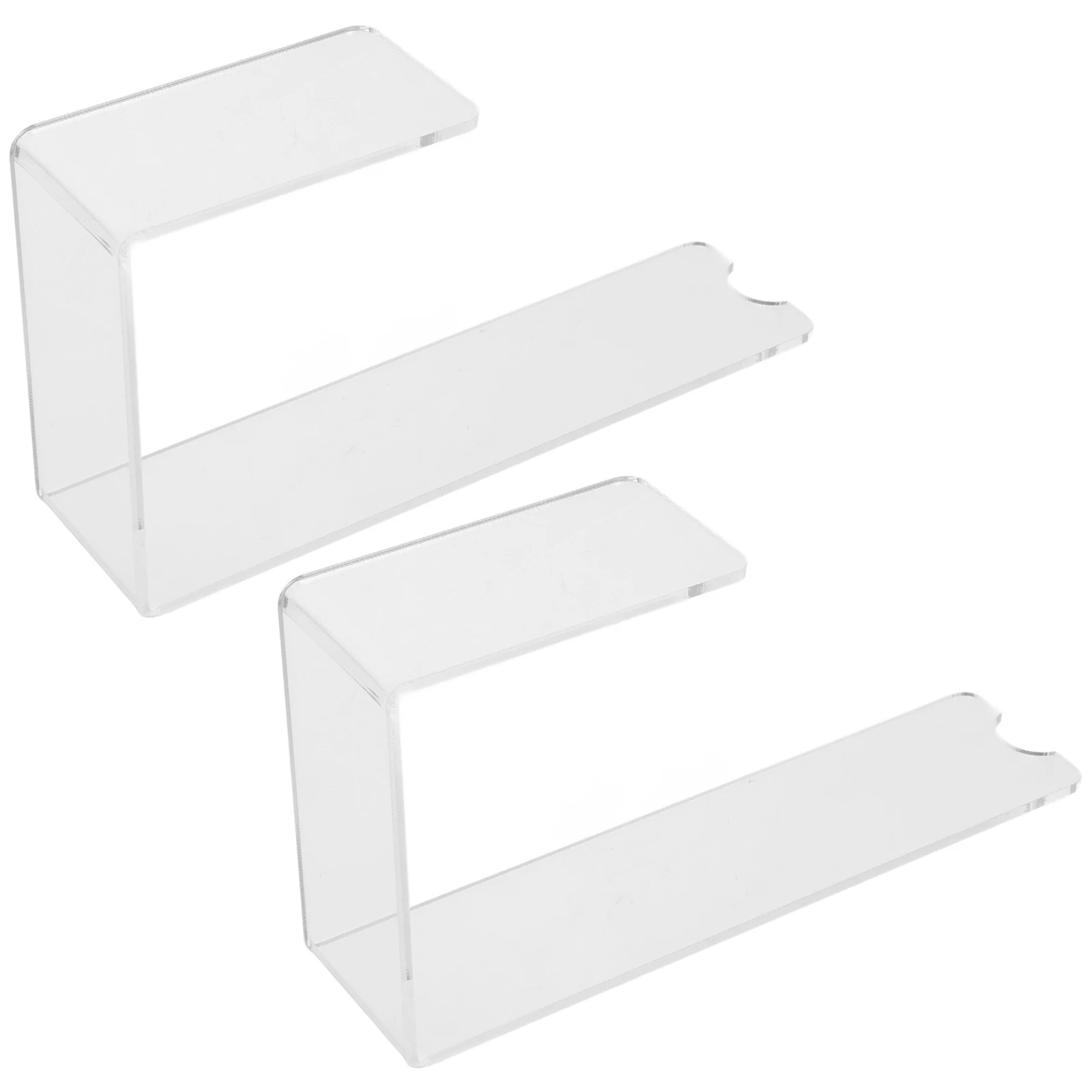 

2Pcs Clear Acrylic Shoe Display Rack Transparent Holder Home Shoes ganizer Retail Mall Sneaker Support Base Storage Solution
