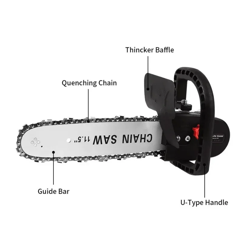 11.5 Inch Chainsaw Bracket Converts M10 Electric Angle Grinder Into A Versatile Chain Saw For Wood Crafting