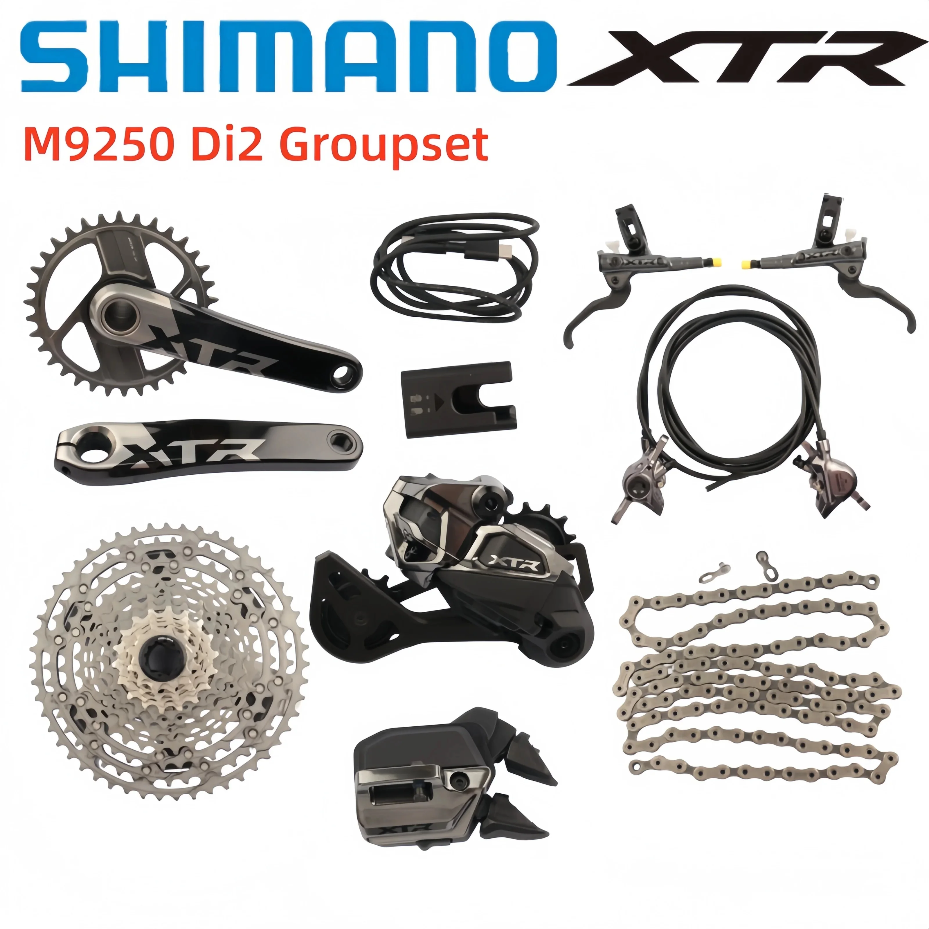 

Shimano XTR Series Di2 Groupset M9250 1X12 Speed 170 34T Crankset For MTB Mountain Bike Original Accessories