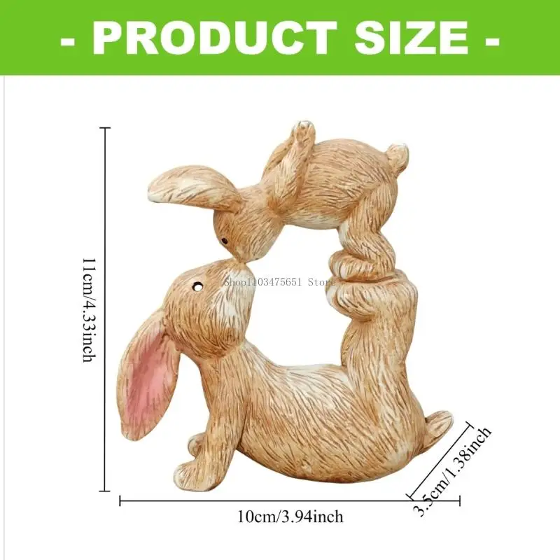 Artistic Kiss Rabbit Sculpture With Detailed Design Perfect For Easter Celebration Decors Adding Festival Fun