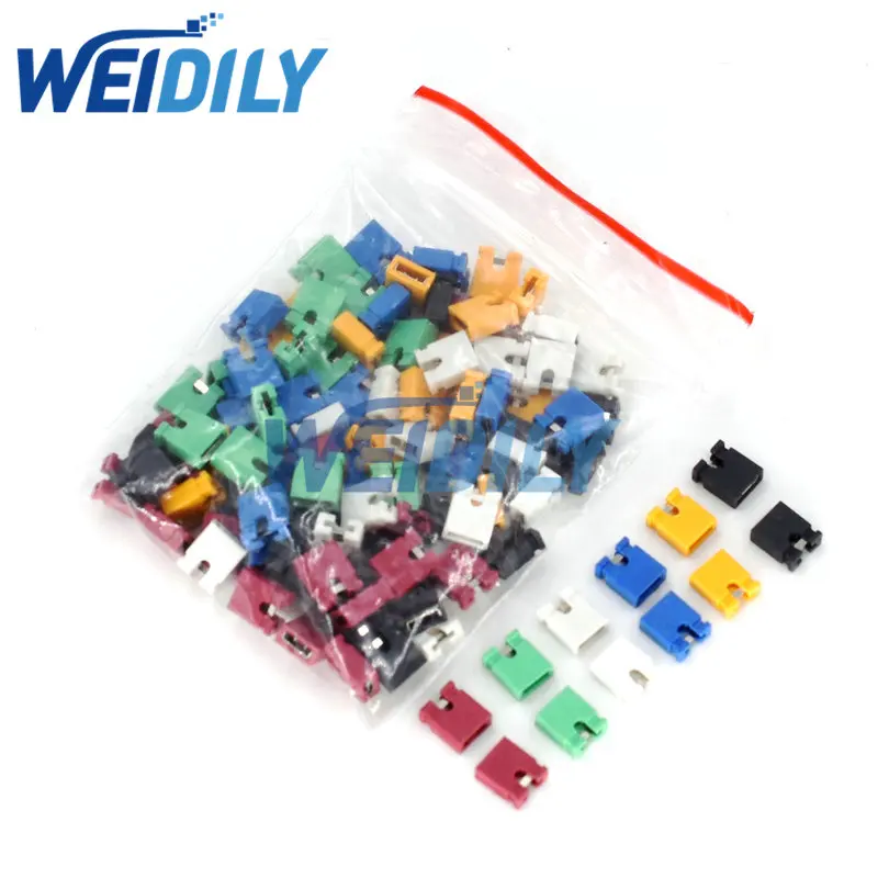 120PCS Colorful Pin Header Standard Computer Jumper Blocks Connector 2.54mm 3 1/2 Hard Disk Drive Motherboard Expansion Card