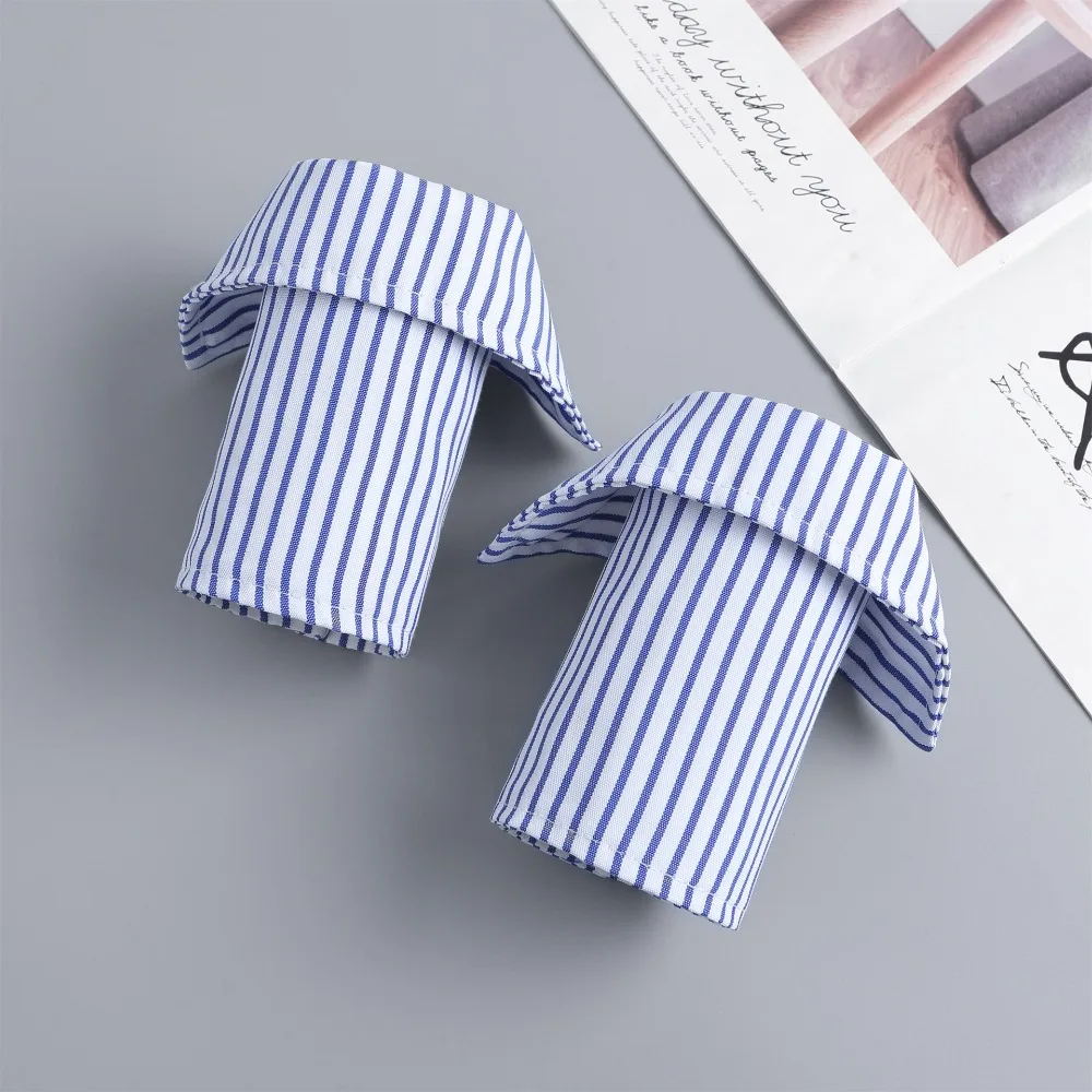 Detachable Stripe Shirt Fake Collar Comfortable Decorative Fake Hand Sleeves Easy To Wear Commute False Wrist Cuffs Photo Props