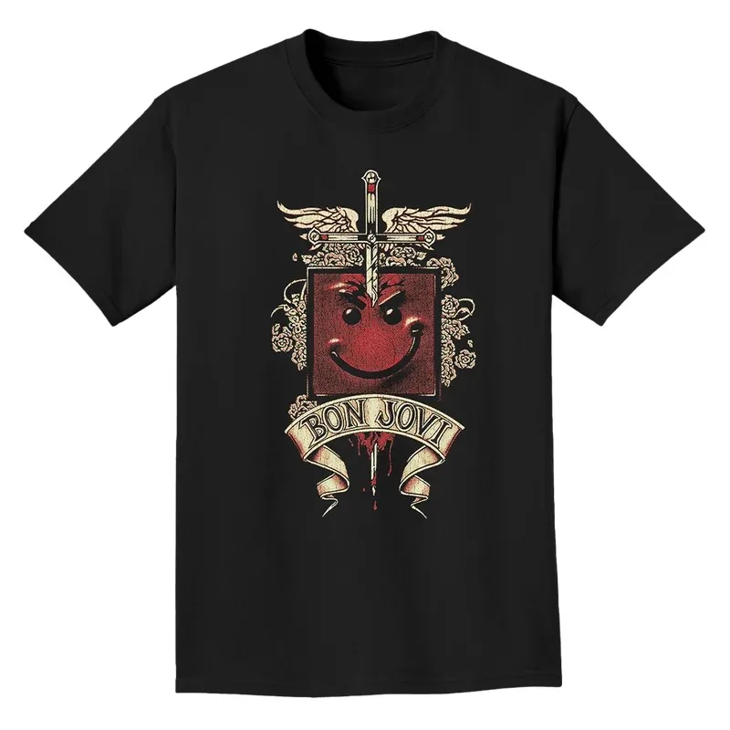 Hard Rock Band Bon Jovi Classic Poster Graphic Print T-shirt Men Women Crewneck Cotton Loose Casual Oversized Top Summer New Tee