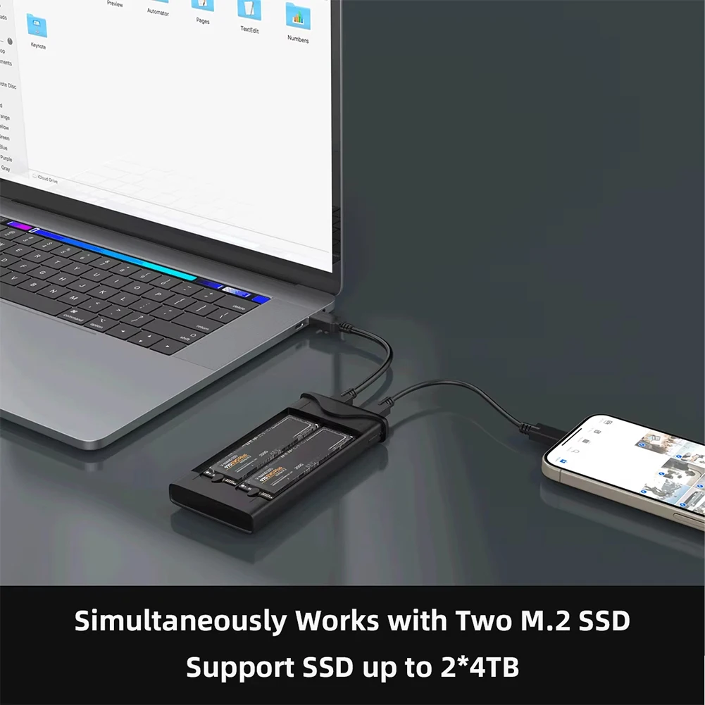 M.2 SSDกรณีNVME Enclosure Dualโปรโตคอลฮาร์ดดิสก์ไดรฟ์กล่องอะแดปเตอร์ 10Gbps USB3.2 Gen2 Type-Cกล่อง