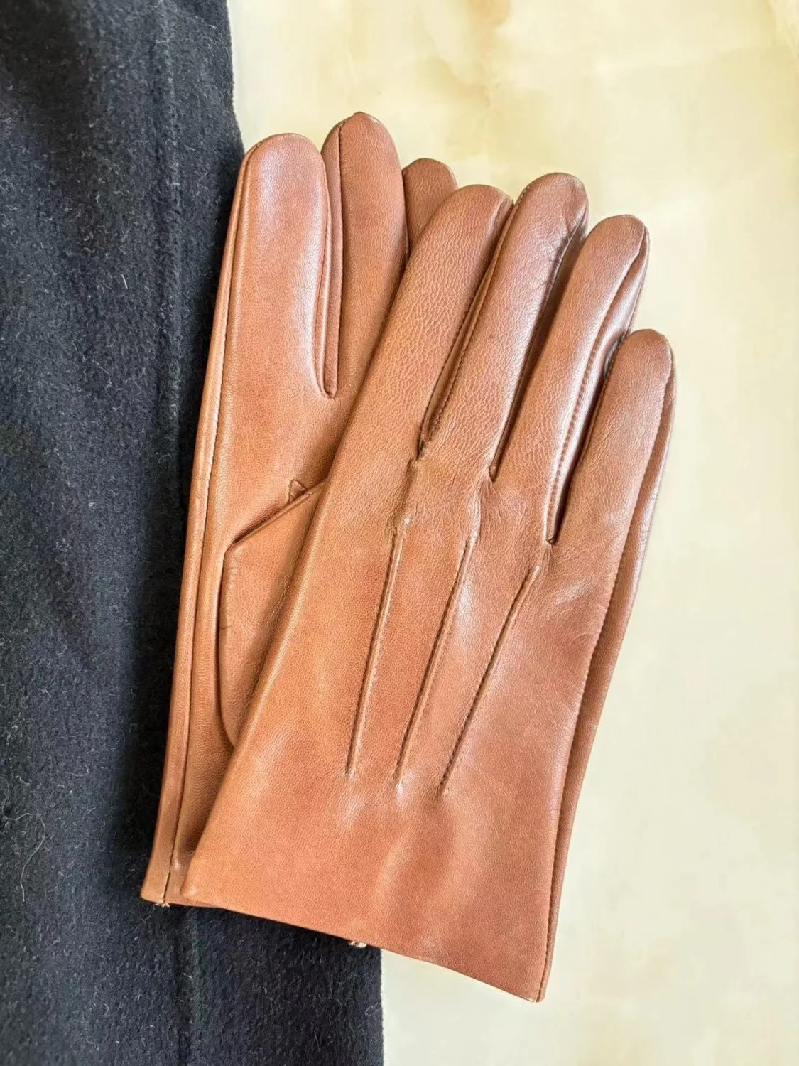 Men's sheepskin gloves drive soft thin touch