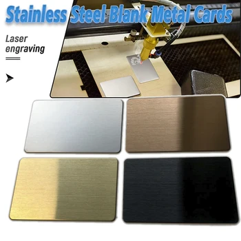 空白の金属製名刺、304ステンレス鋼、磨かれた仕上げ、diy空白のカード、ゴールドシルバー、ローズゴールド、ブラック、86x54mm厚、0.5mm