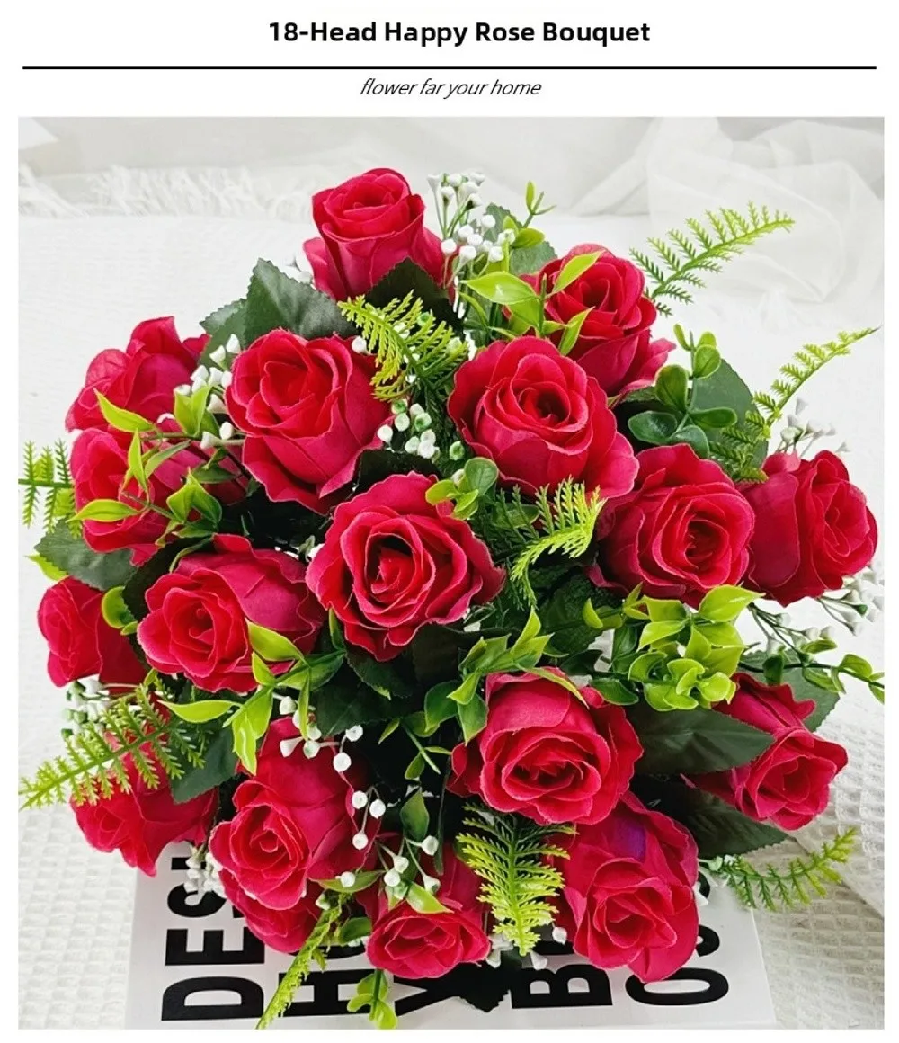 18 Köpfe Echte Glückliche Blumen in 8 Farben für Fotografie und Geschenke, Natürlich Simulierte Mini-Rosen zur Dekoration – Detail 13