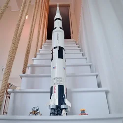 Classic Model The Apollo Saturn V Launch Vehicle Rocket And Launch Pad Fit 21309 92176 Building Blocks Kid Education Toys Gifts