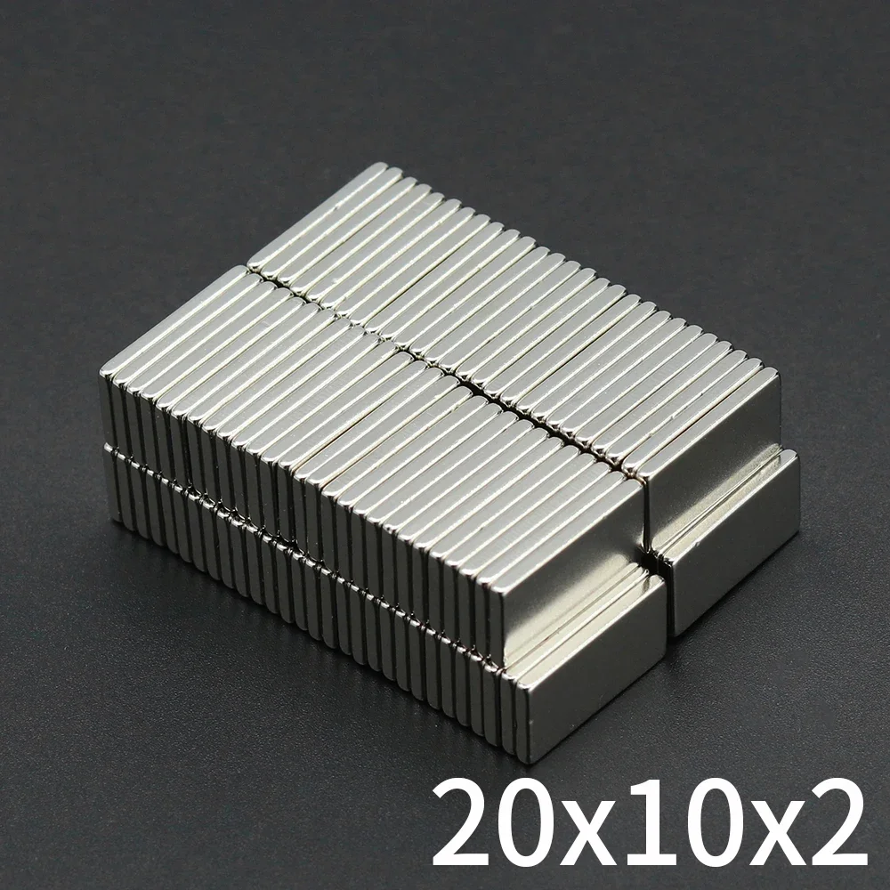 

20x10x2mmm Block Super Strong Magnet Powerful Neodymium Magnets N35 NdfeB Permanent Magnetic imanes Refrigerator Magnet
