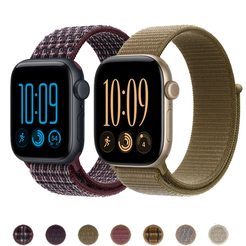 Original-Armband für Apple Watch, 44 mm, 40 mm, 41 mm, 45 mm, 42 mm, 46 mm, Sport-Nylon-Schlaufe, Correa, für iWatch Series 12, 11, 10, SE, 9, 8, Ultra, 3, 4.