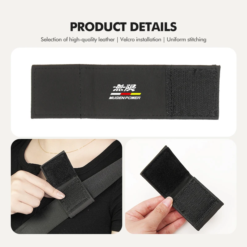 Car Seat Belt Limiter Suede Fixed Clip Auto Accessories For Honda Mugen Power Typer Civic Accord CRV view 2