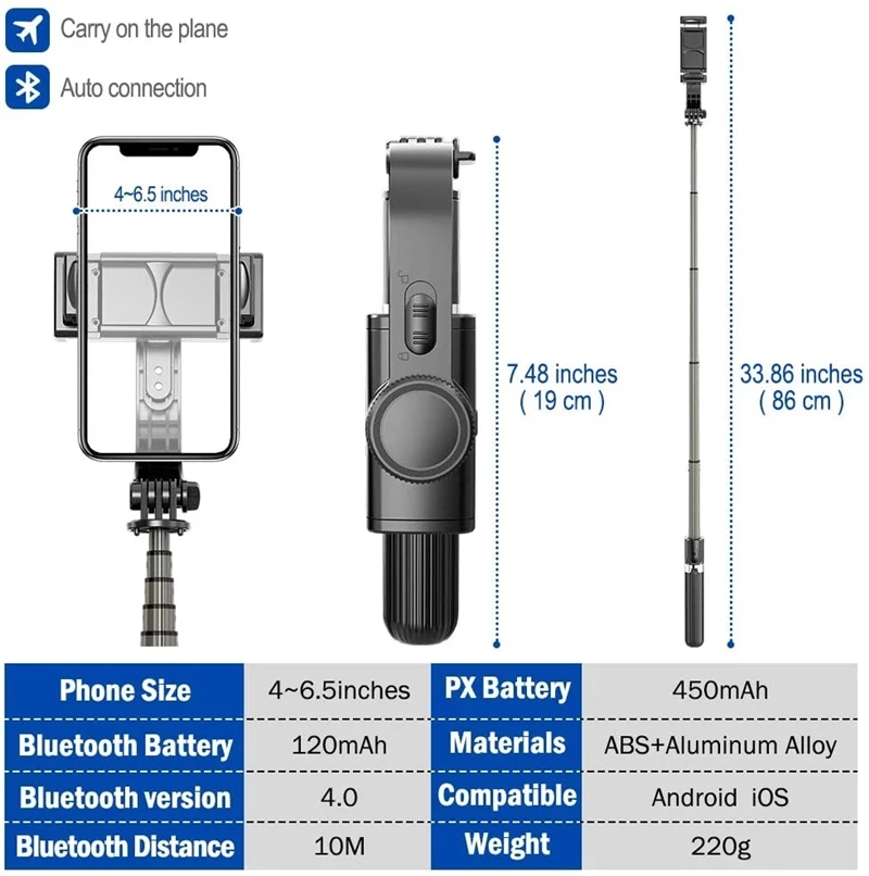 Imagem -06 - Xiaomi-phone-stabilizer Anti-shake Handheld Gimbal Tripé Multifuncional Selfie Stick para Vlog Smartphones