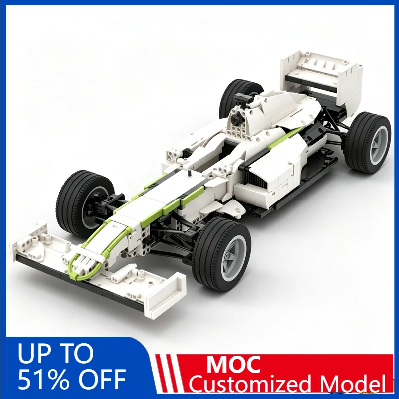 NEW 1834 PCS Modify Gp F1 Bgp001 1:8 Scale Racing Car Model Customize Building Blocks Educational Assembly Vehicle Toy For Boys