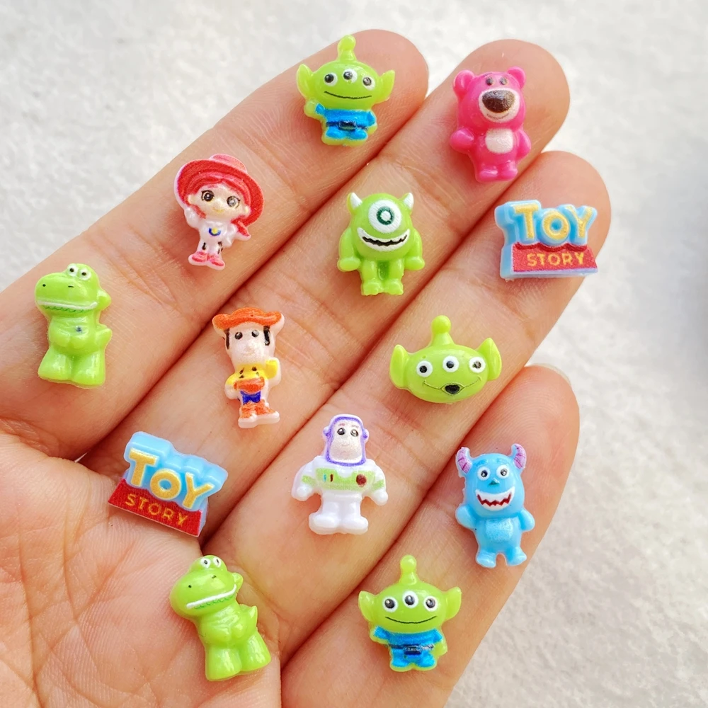 45 Stück gemischte Nagelkunst-Harz-Cartoon-Charms mit Disney-Motiv: Das dreiaugige Monster, Strass, DIY-Bastelbedarf für Nägel, 3D-Dekorationen, Schmuck