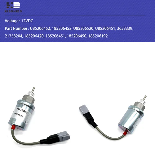 Imagen 2 del producto Solenoide de apagado de combustible U85206452 185206452 U85206520 para motor de oruga 3011C 3013 Perkins 402D 403C, solenoide de parada 12VDC