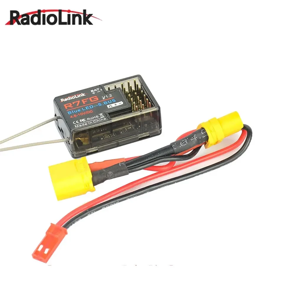 RadioLink R7FG 2.4GHz 7CH Dual Antenna Reciever แรงดันไฟฟ้าสูงแบบบูรณาการ Gyro รุ่นสําหรับ Radiolinks RC6GS RC เครื่องส่งสัญญาณ