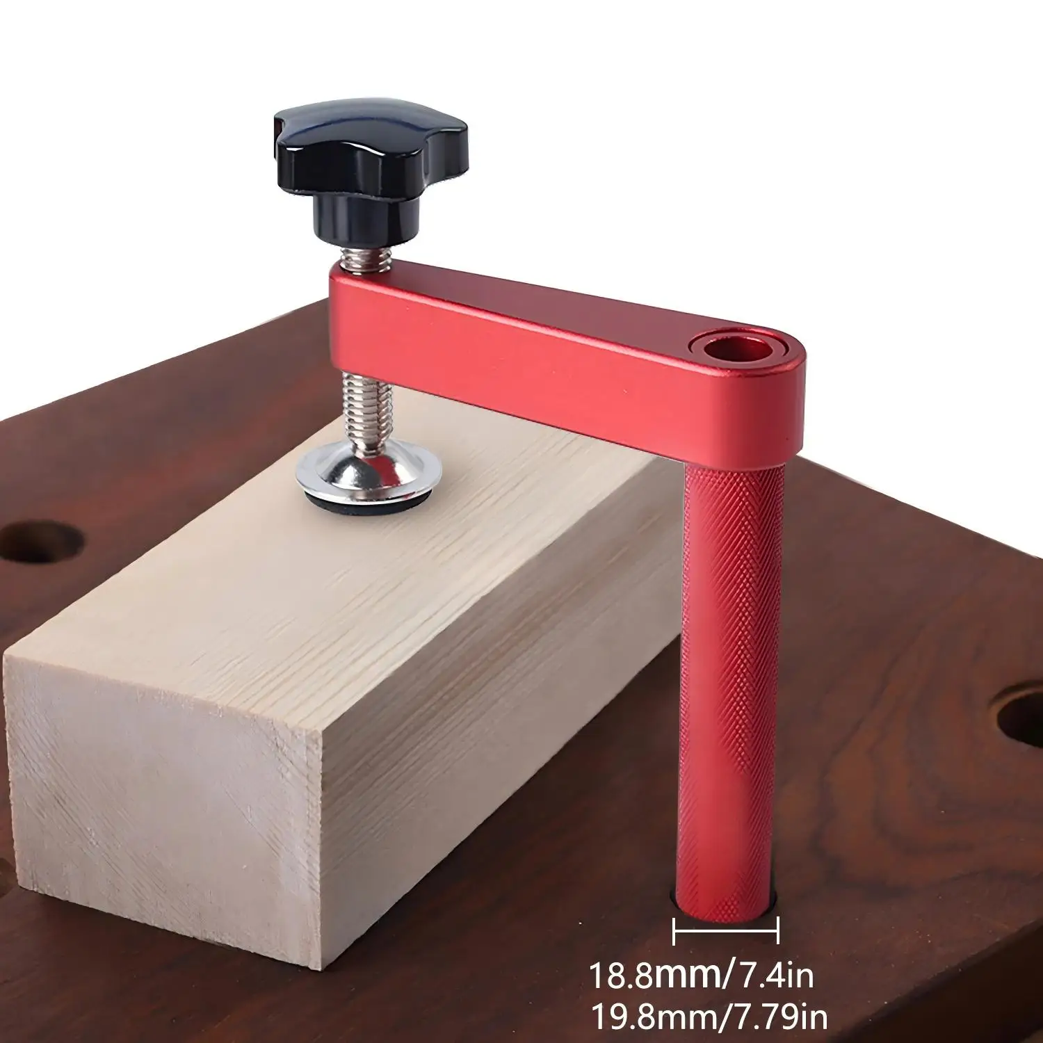 1/2Pc Bench Dog Clamp,19mm/20mm Stable Dog Hole Clamp,Adjustable MFT Table Aluminum Table Clamp for Woodworking Tool