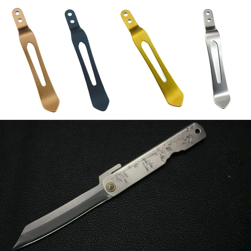 4 Colors CNC Stainless Steel Made Knife Pocket Clip Clamp for North Mountain NMB Chop2 Chop3 JellyFish Kaiken Higonokami Knives