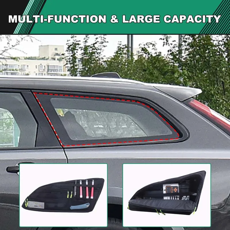 

For Volvo V90 2016-2024 Automotive Trunk Side Window Bag Oxford Cloth Black Automotive Interior Sorage Accessories