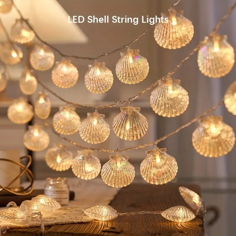 

Nice 1PC 3m20LEDs Shell Fairy Lights Battery Powered Decoration Lamp Romantic Atmosphere String Lights For Room Wedding Party Ca