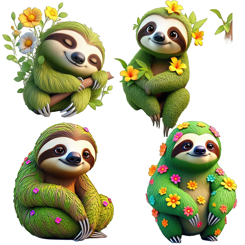 Three Ratels CC185 Leisurely forest sloth animal wall stickers for home decoration iPad decal funny car stickers