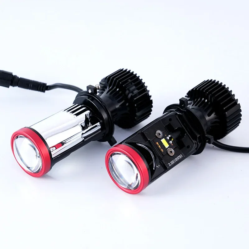 2PCS Y8 LED lens led lamp h4 High power fisheye light Small lens motorcycle mini dual light near and far integrated light