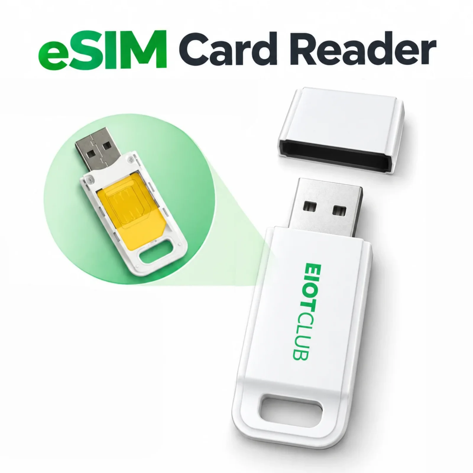 EIOTCLUB USB eSIM Card Reader Writer for Physical eSIM Cards eSIM Profile Download & Management QR Code Import for Windows MacOS
