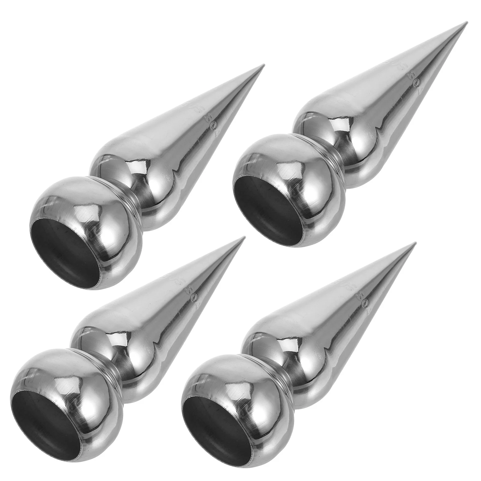 4Pcs 25mm Round Tube Stainless Steel Cone Fence Toppers Decorative Finials Privacy Outdoor Garden Fence Post Caps
