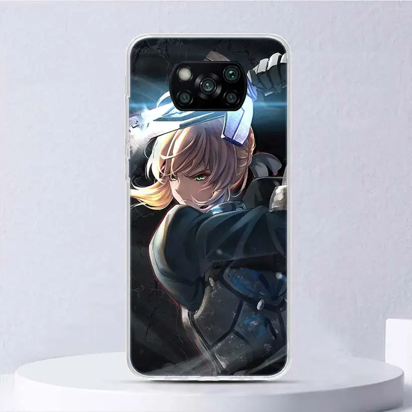 Fate Zero Stay Night Saber Soft Case For Xiaomi Poco X6 X5 X4 X3 Nfc F6 F5 Pro Phone Cover F4 Gt F3 F2 F1 M5S M4 M3 M5 Funda Coq