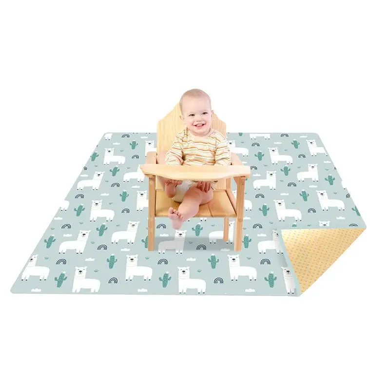 High Chair Floor Mat Waterproof High Chair Mat Anti-Slip And Foldable Splat Mat Washable Camping Floor Mat For Dining Table