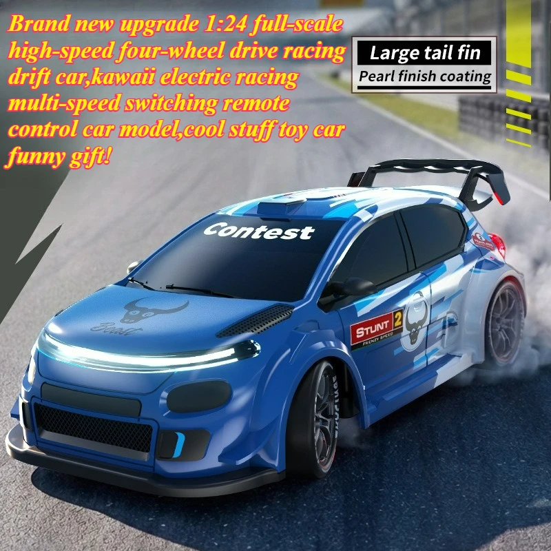 Cool Stuff Toy Car Funny Gift-1:24 Scale High-speed 4WD Rc Drift Car,Remote Control Car Toy,Kawaii Racing Rc Cars,Toys for Kids