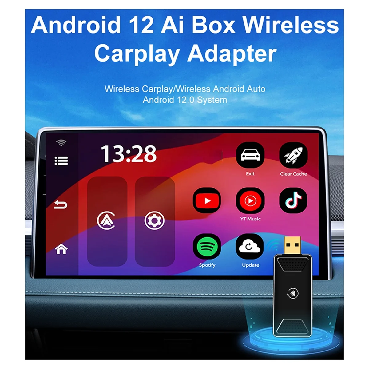 جديد أندرويد 12 Carplay AI Box محول Carplay اللاسلكي أندرويد أوتو لنيتفليكس يوتيوب VW تويوتا مازدا هيونداي هافال جي إم سي