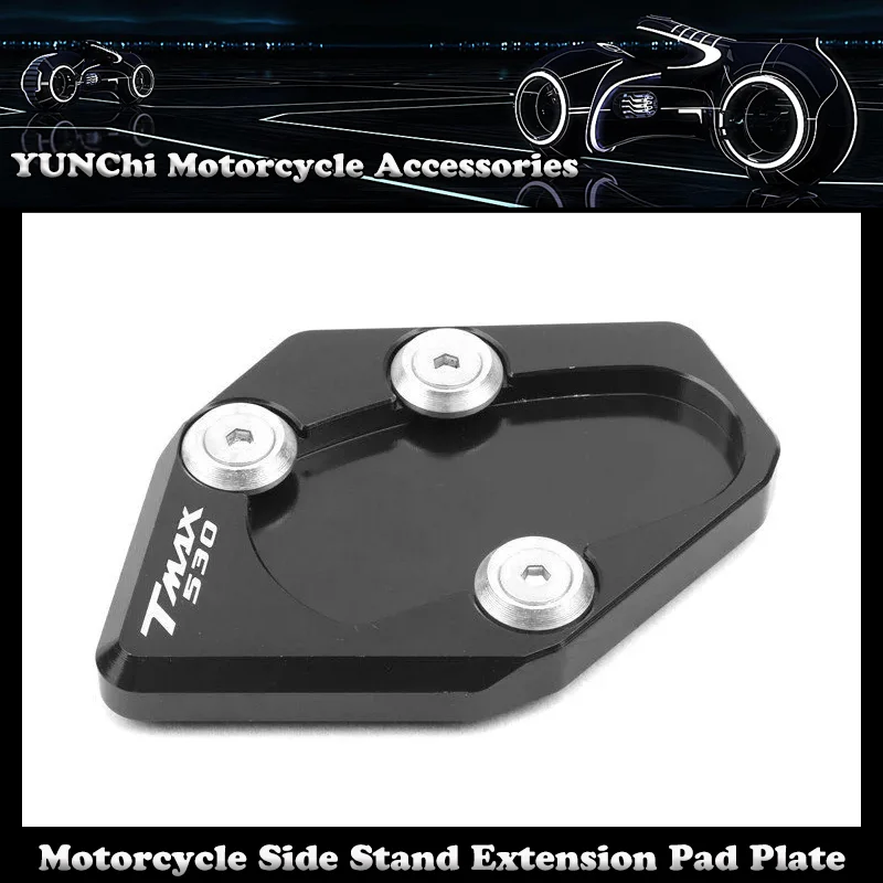 

Motorcycle CNC Kickstand Foot Side Stand Extension Pad Plate Bracket For YAMAHA TMAX530 2015-2016