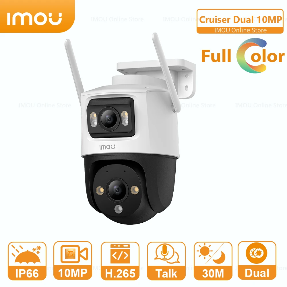 

IMOU Outdoor Wifi Security Protection Cruiser Dual 10MP Resolution Double Vision Multiple Guards Built-in Alarm Human Detection