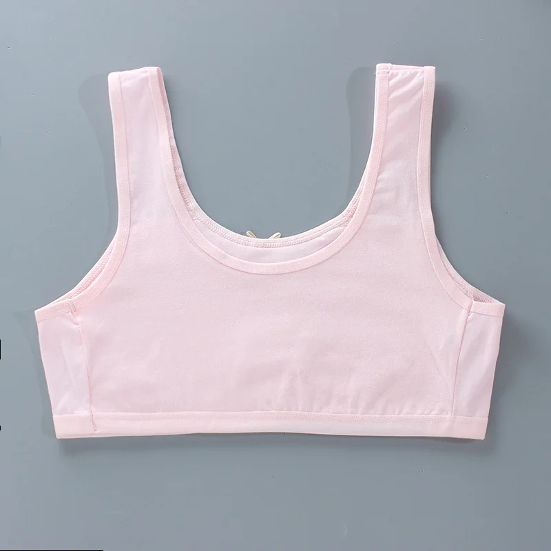 New Girl Vest Development Stage Girl Bra Bow Lace Underwear Sling Cotton Summer Comfortable and Breathable 10-15 Year Old Bra